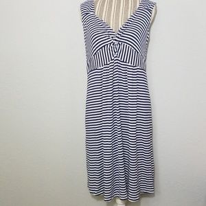 Style & Co. 0X Blue White Striped Sleeveless Dress